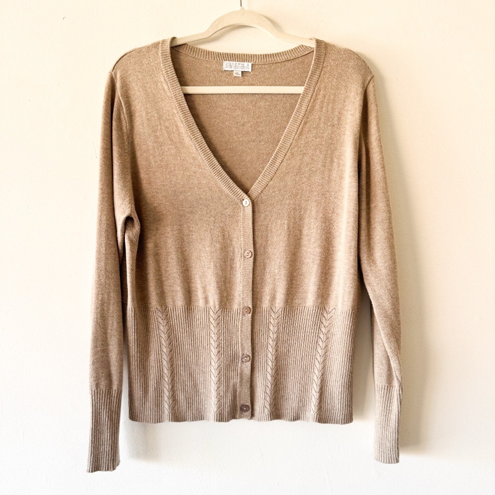 Joseph‎ A Tan Women's Cardigan Sweater Size XL